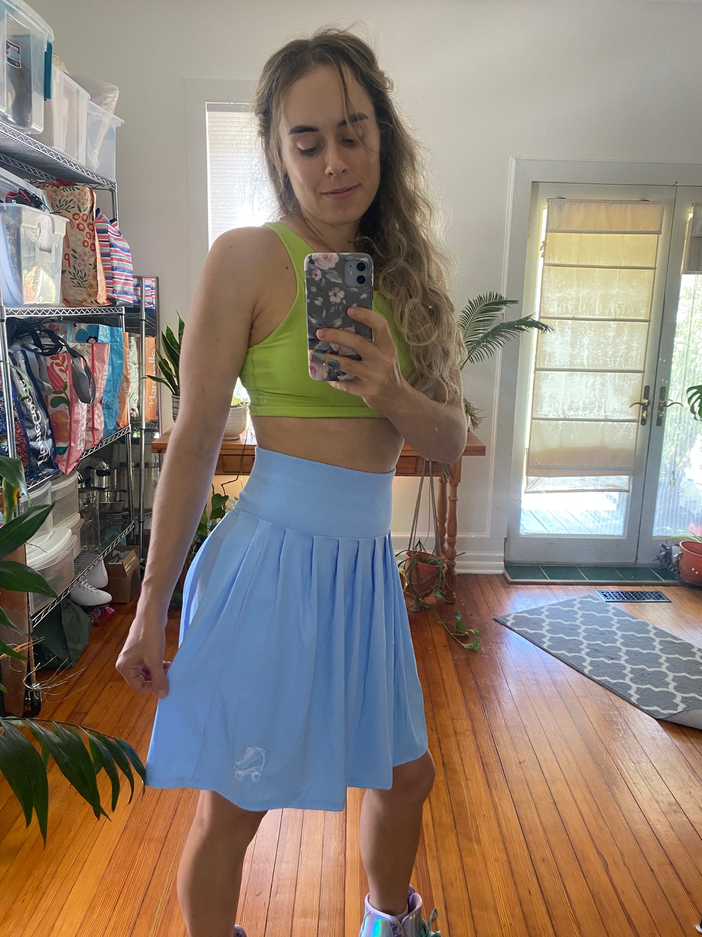 NEW 50's Inspired Roller Skate Skirt - 20" Length - Sky Blue