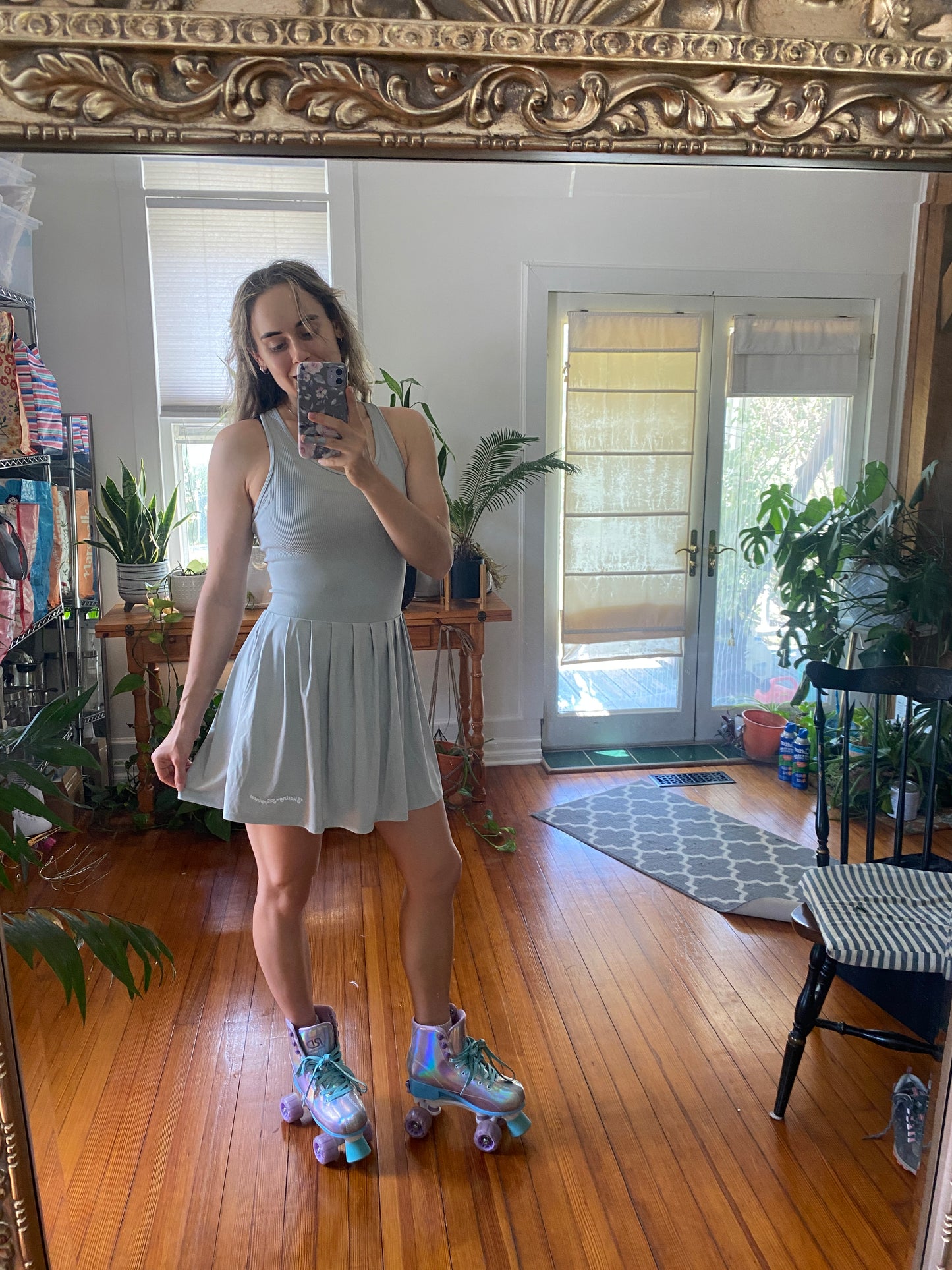NEW Size Medium 50's Inspired Roller Skate Dress - Grey