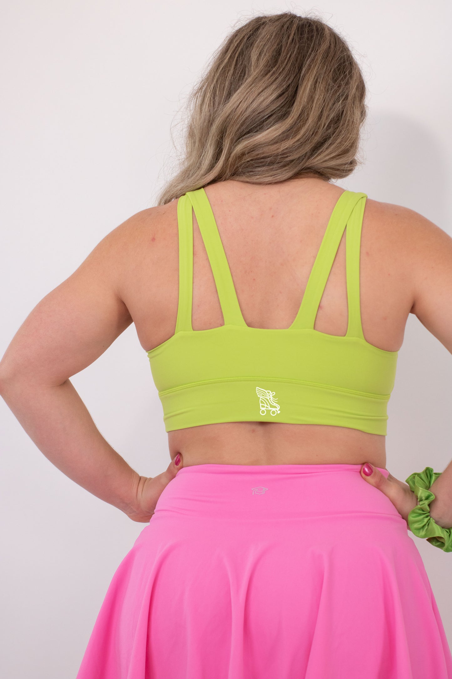 NEW 90's Inspired Roller Skate Sports Bra - Lime Green
