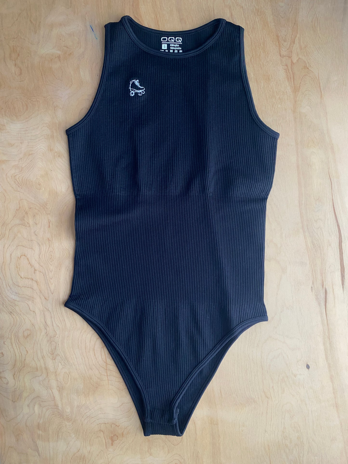 Size Small NEW Roller Skate Sleeveless Bodysuit - Black