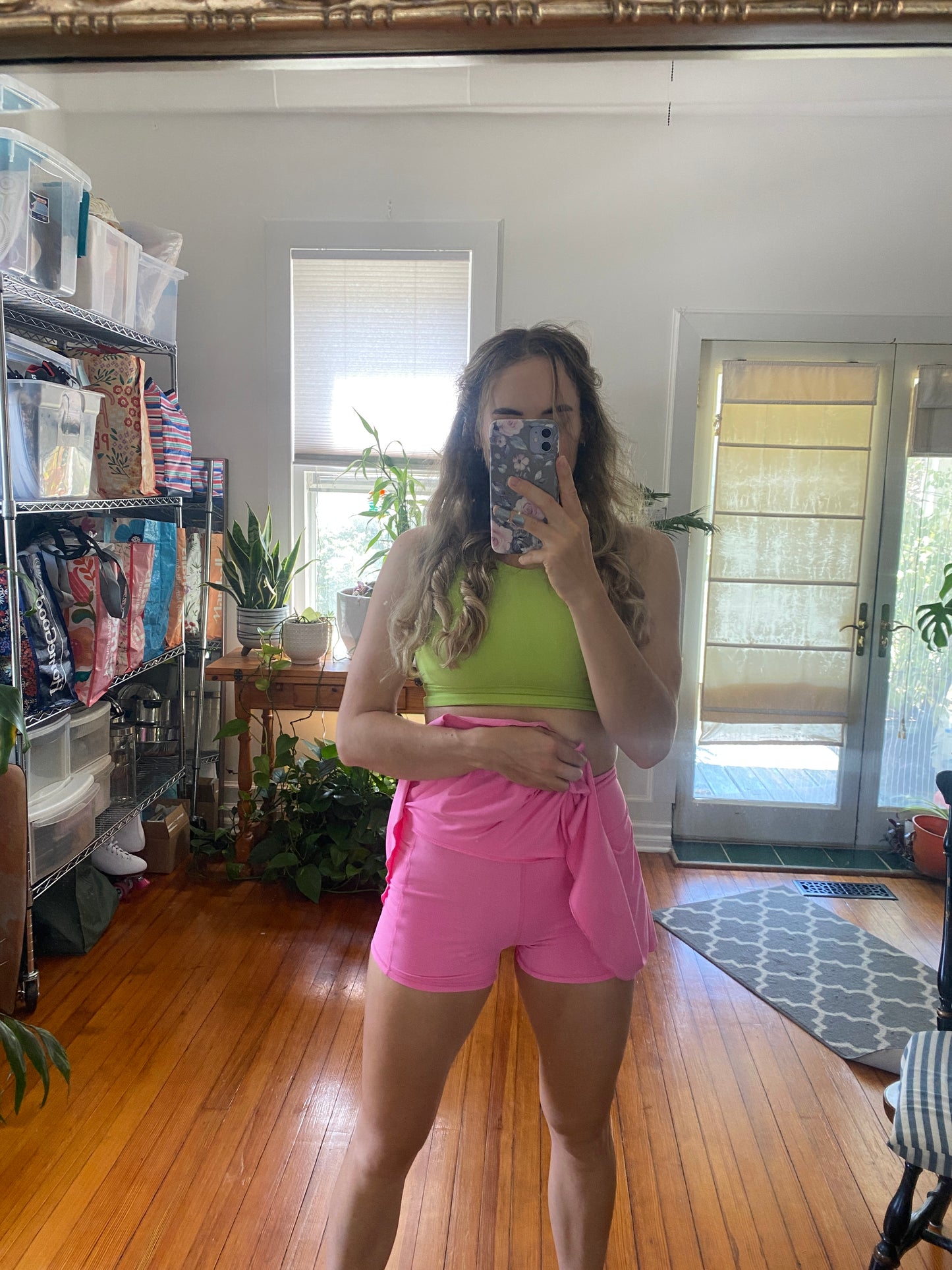 NEW 90's Inspired Roller Skate Mini Skirt - Bright Pink
