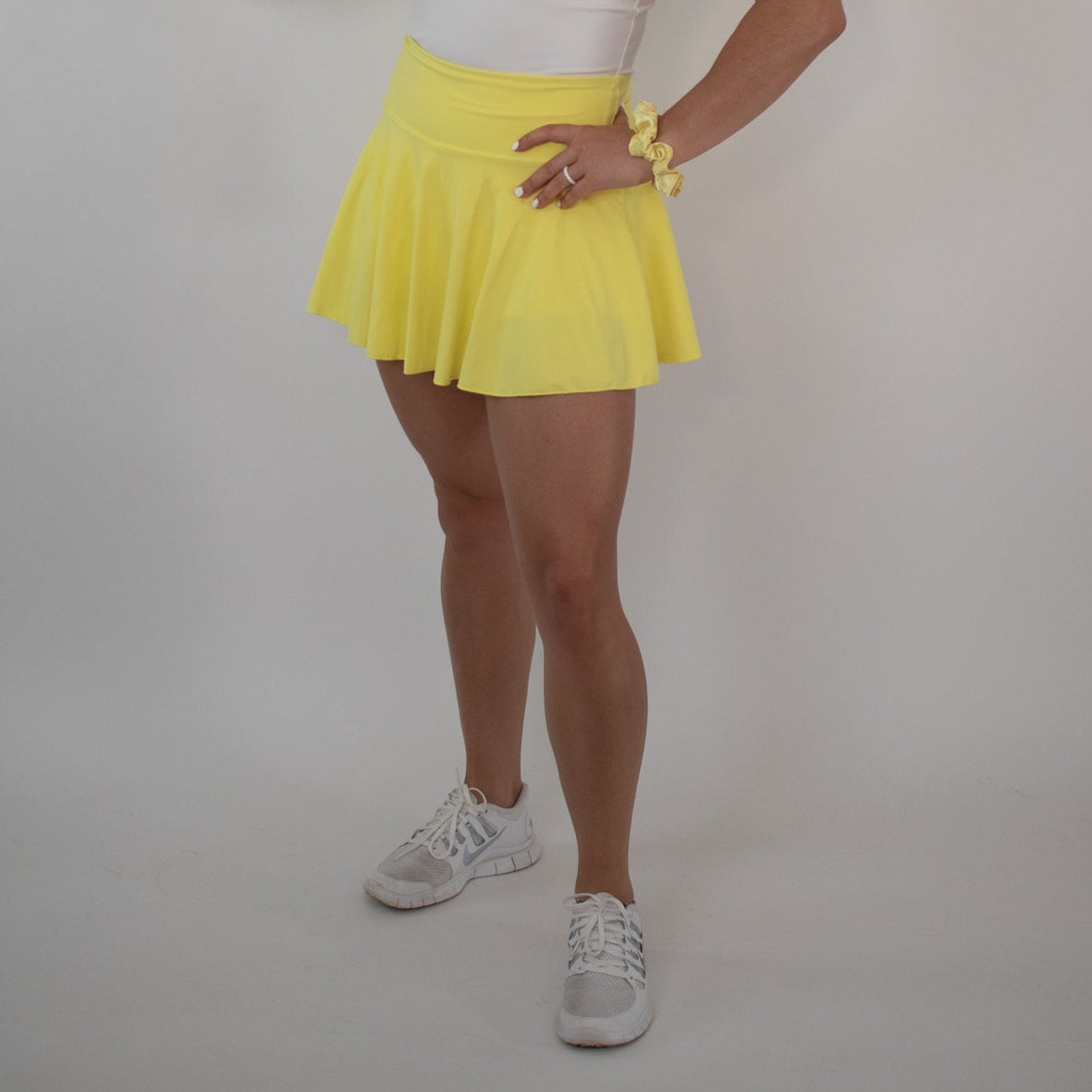 NEW 90's Inspired Roller Skate Mini Skirt - Butter Yellow