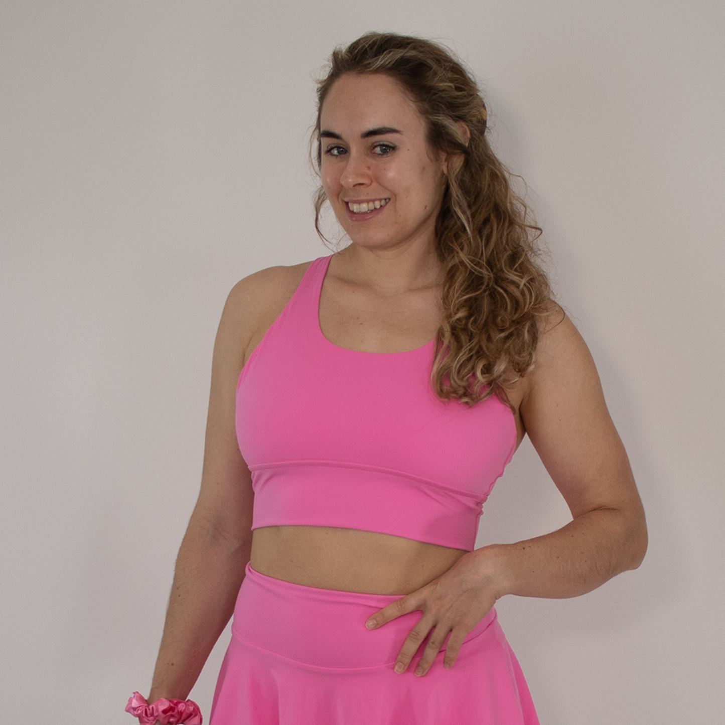 NEW 90's Inspired Roller Skate Sports Bra - Bright Pink