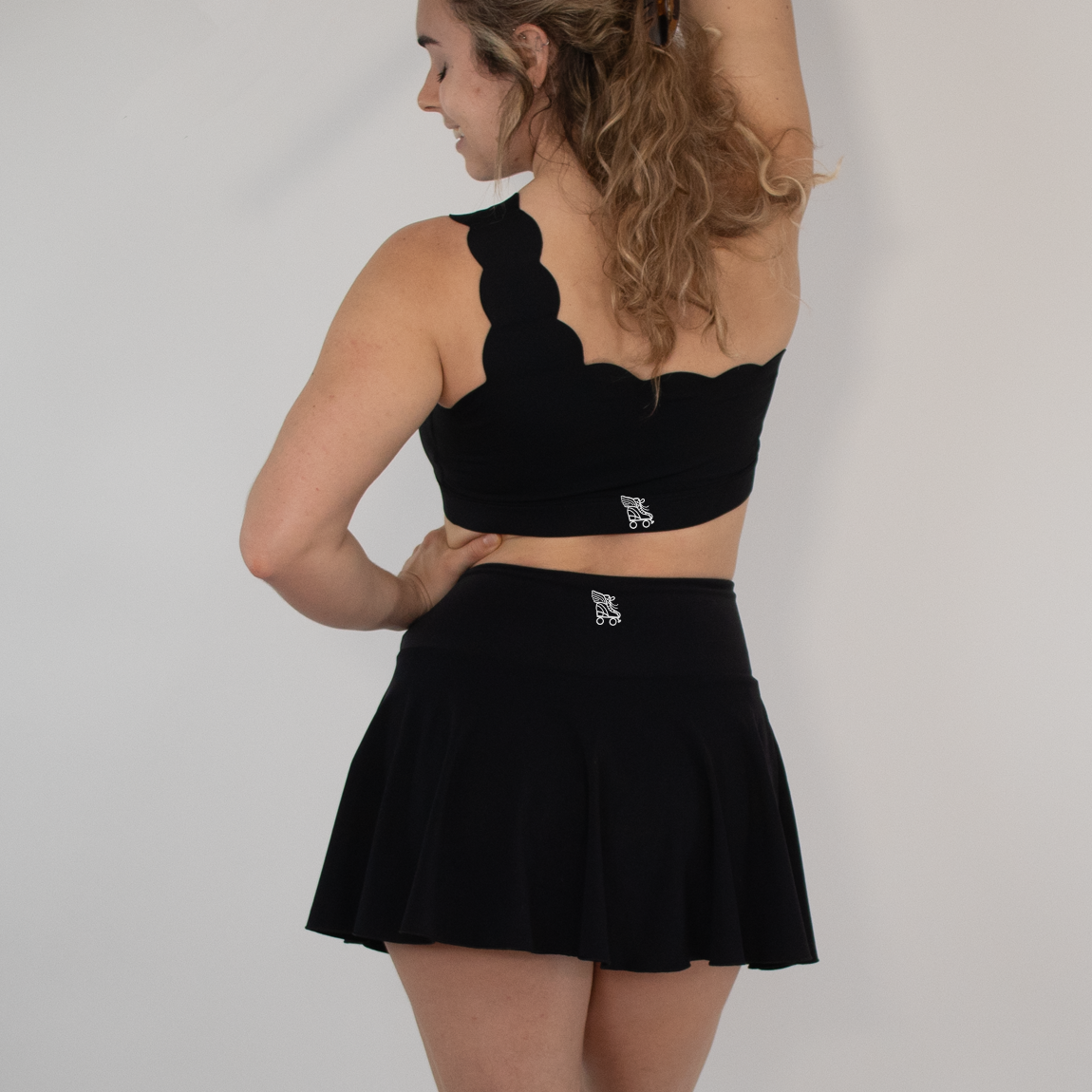 NEW 90's Inspired Roller Skate Mini Skirt - Black