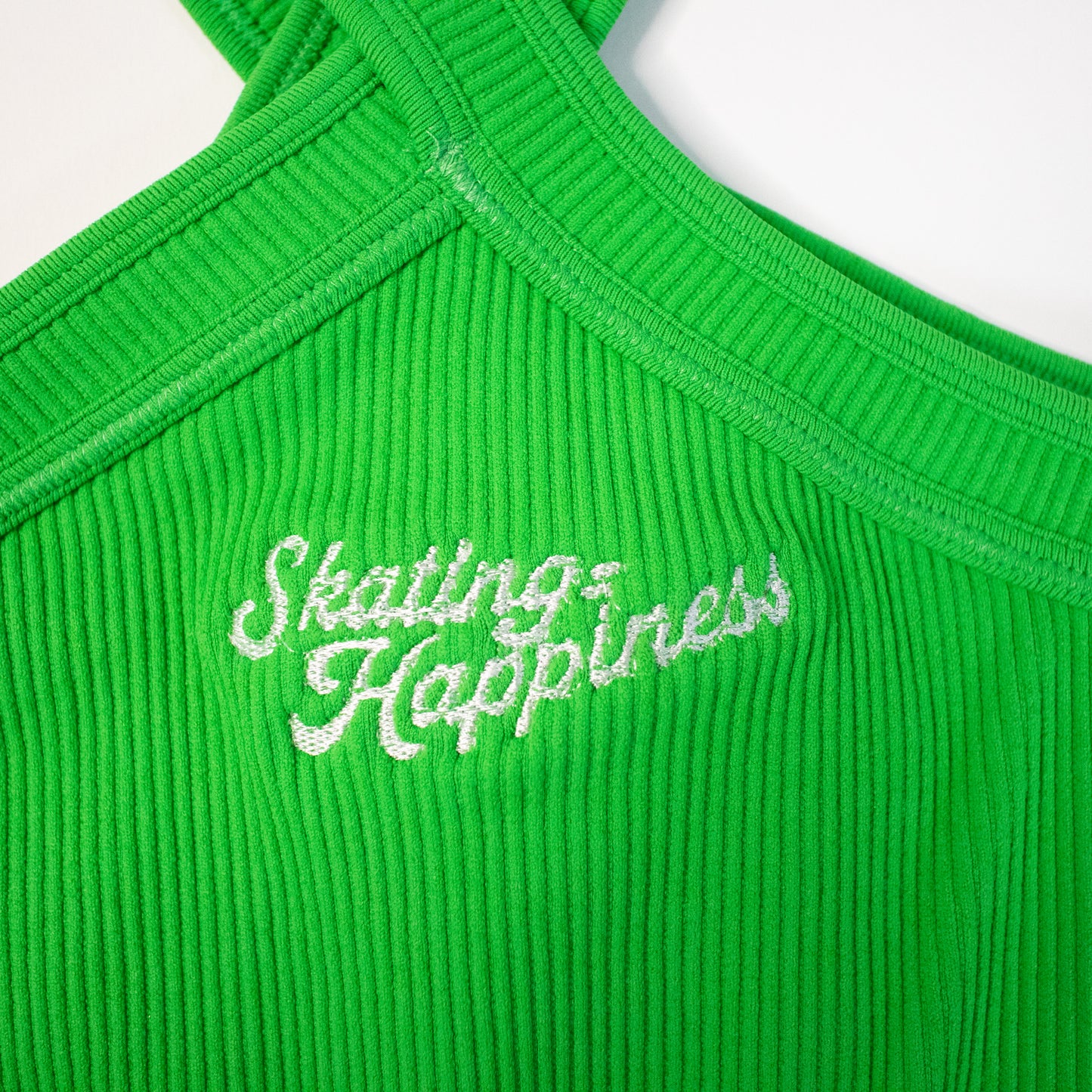 Size Medium NEW Kelly Green Embroidered Roller Skate Crop Top