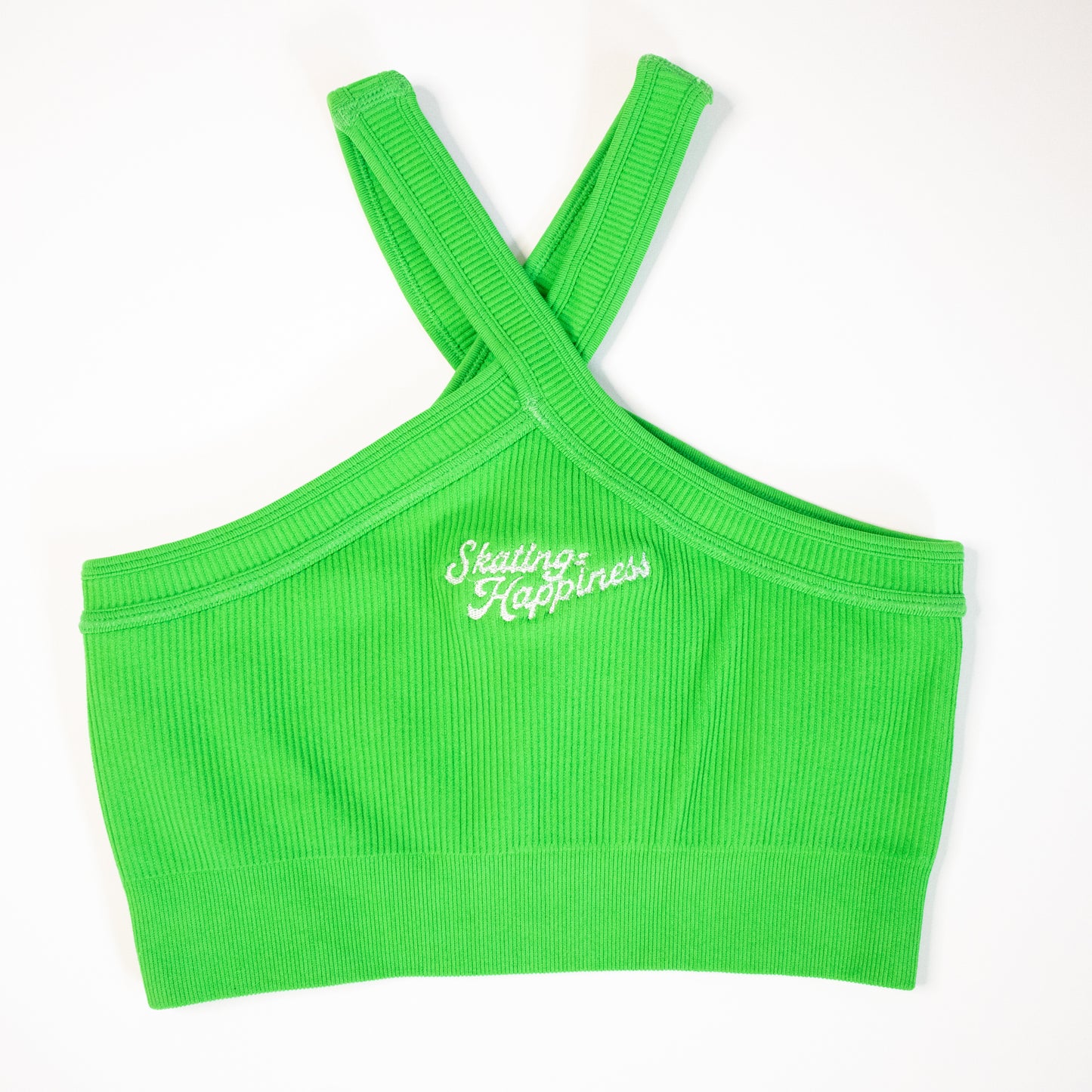 Size Medium NEW Kelly Green Embroidered Roller Skate Crop Top