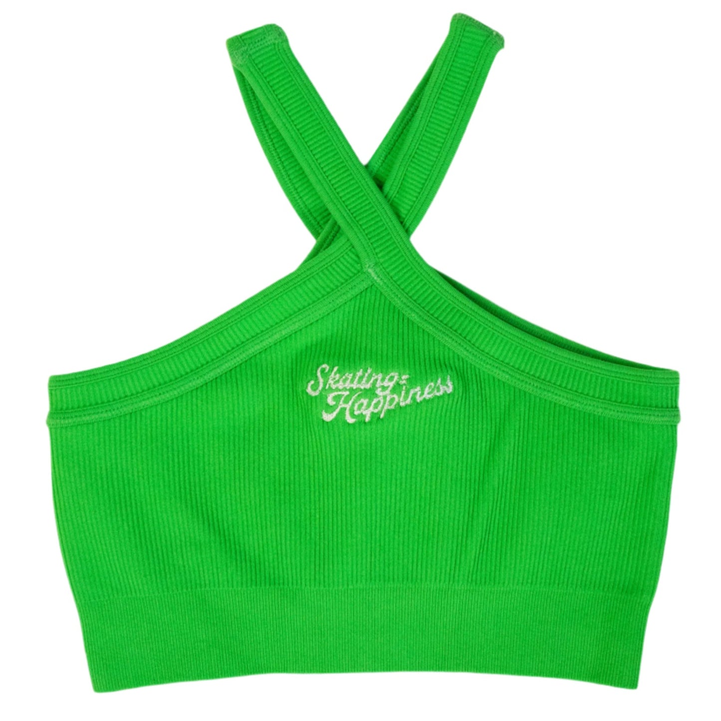 Size Medium NEW Kelly Green Embroidered Roller Skate Crop Top