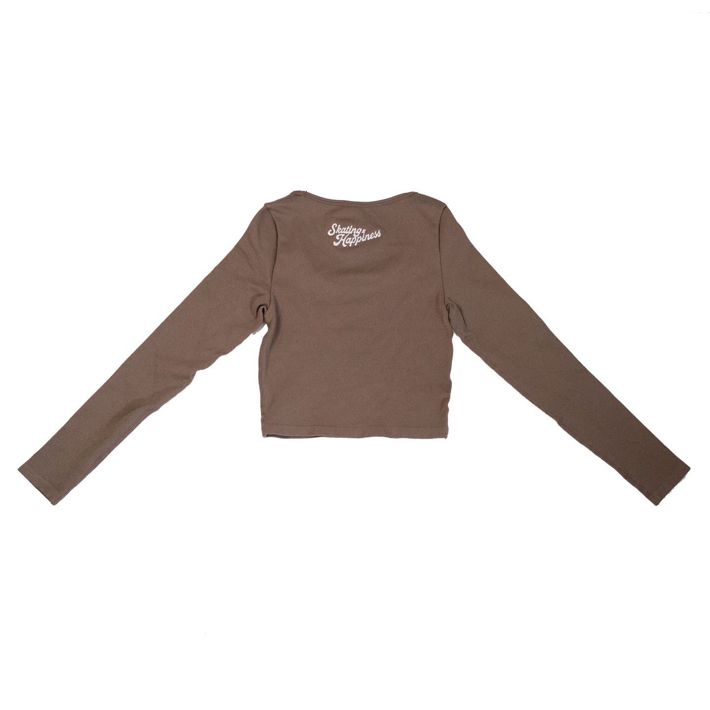 Size Small NEW Roller Skate Long Sleeve Crop Top - Mocha