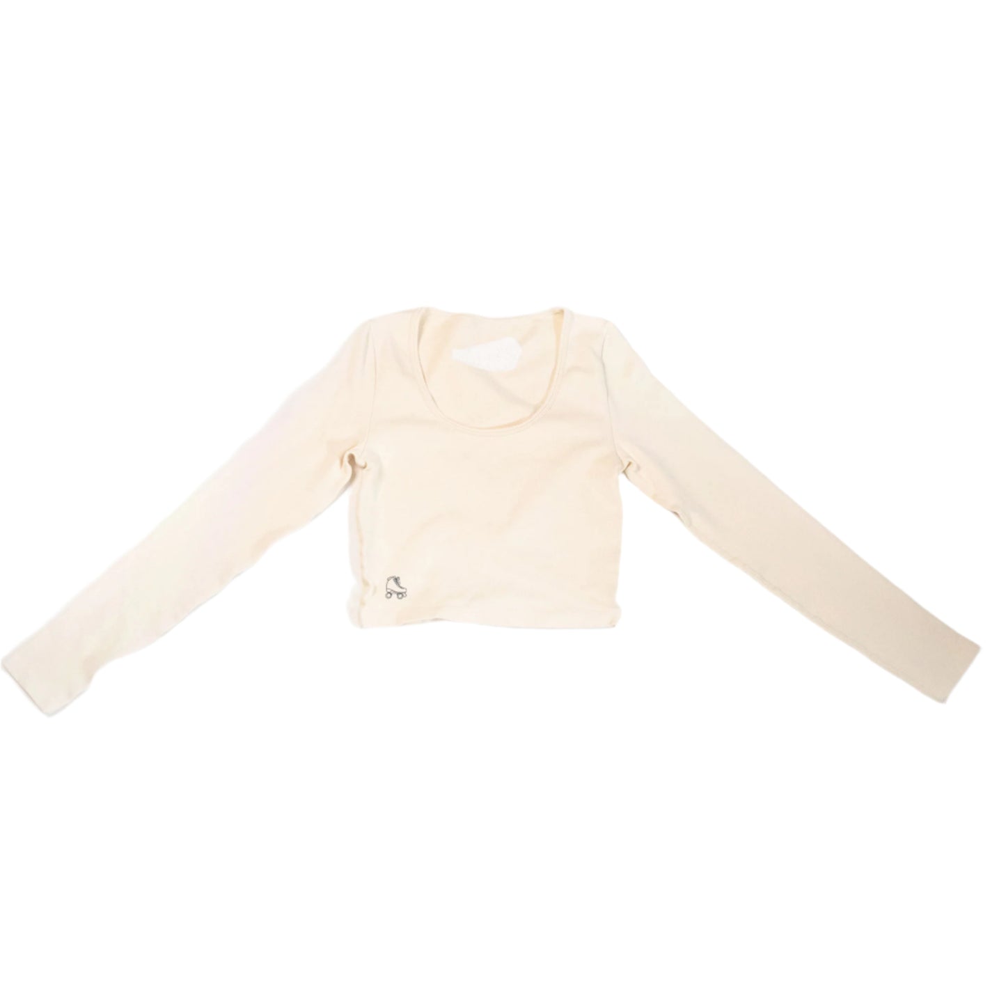 Size Small NEW Roller Skate Long Sleeve Crop Top - Vanilla