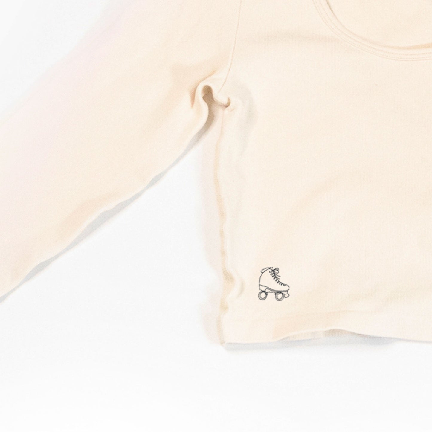 Size Small NEW Roller Skate Long Sleeve Crop Top - Vanilla