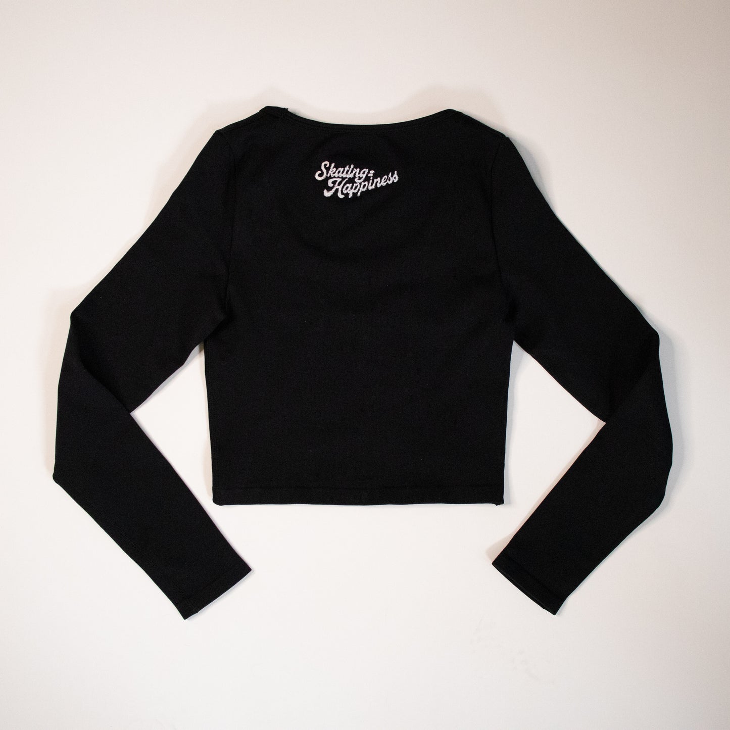 New Size Small/Large Roller Skate Long Sleeve Crop Top - Black