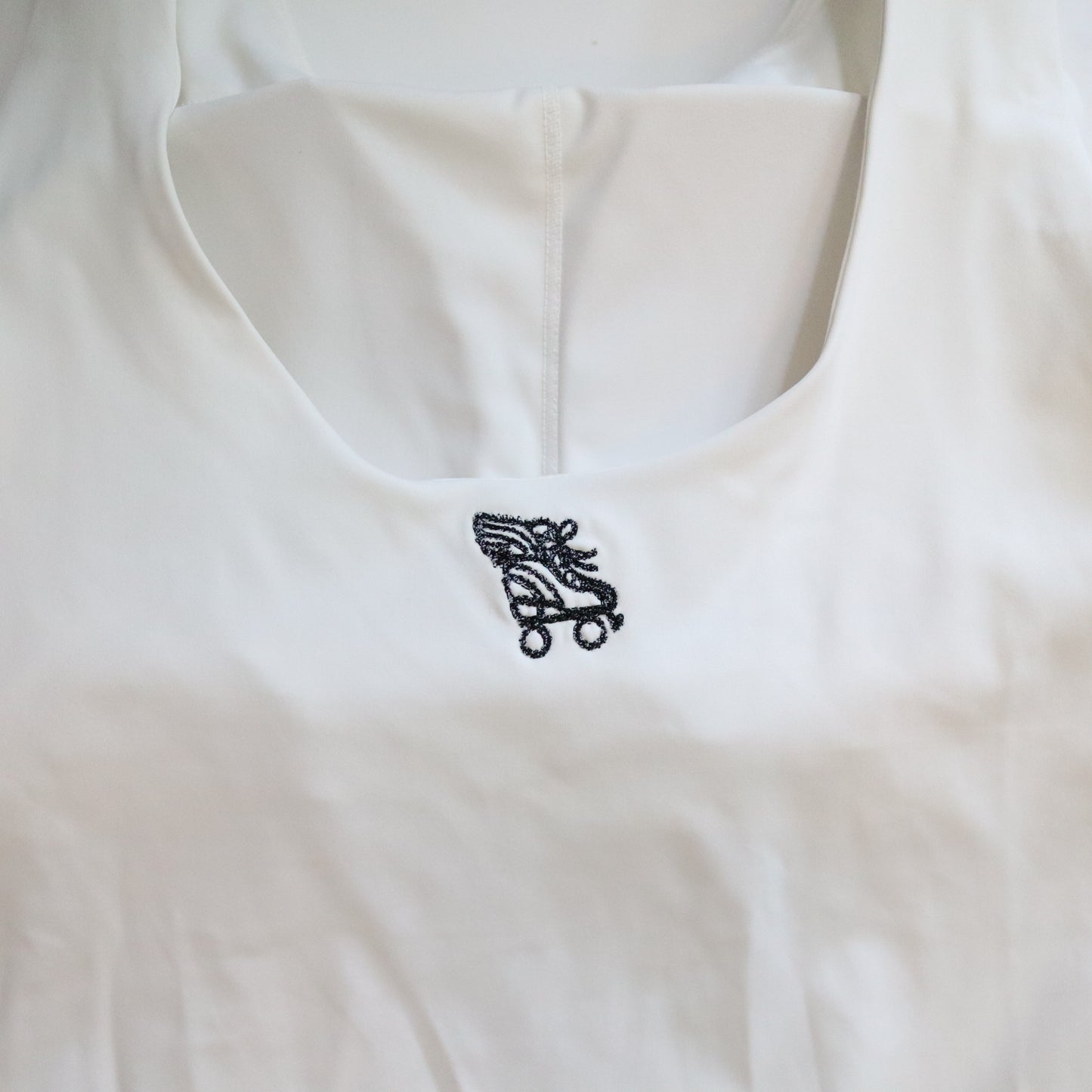 NEW Roller Skate Sleeveless Bodysuit - White