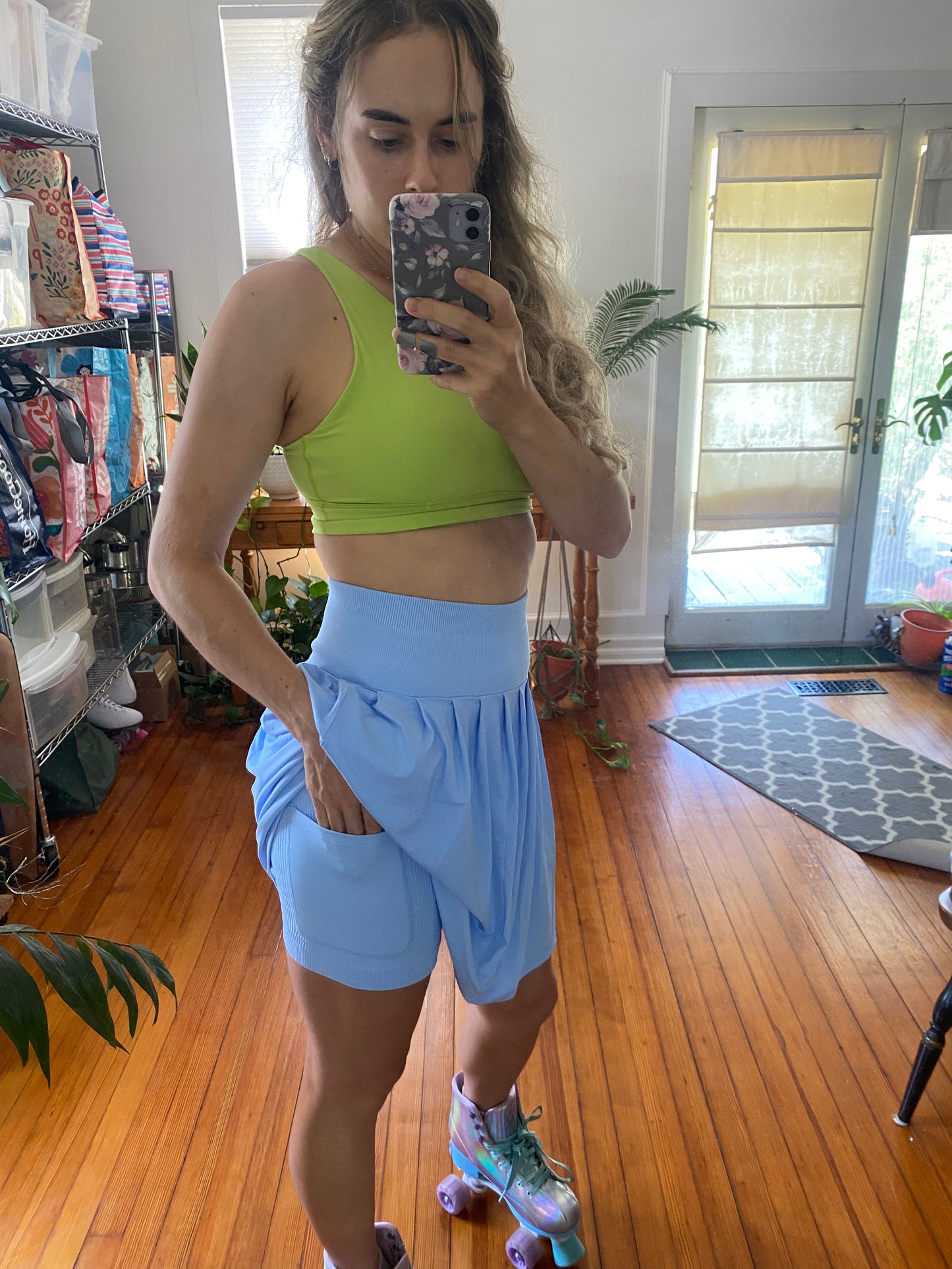 NEW 50's Inspired Roller Skate Skirt - 20" Length - Sky Blue
