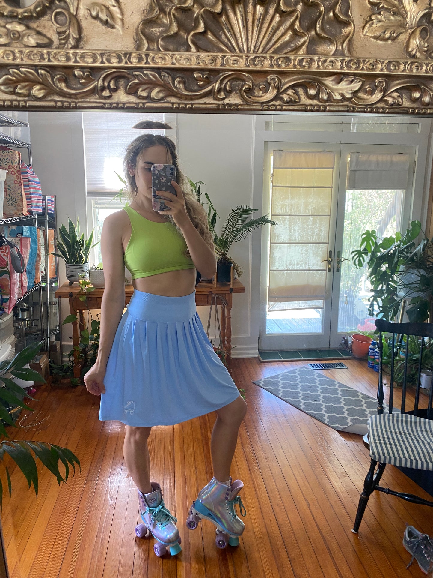 NEW 50's Inspired Roller Skate Skirt - 20" Length - Sky Blue