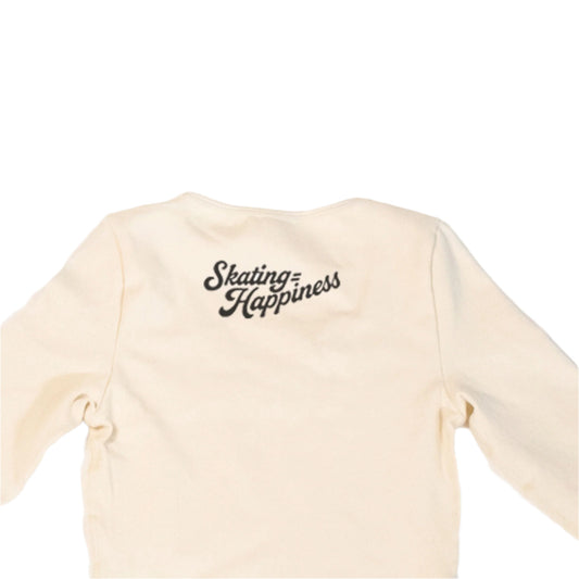 Size Small NEW Roller Skate Long Sleeve Crop Top - Vanilla