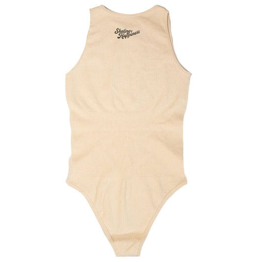 Size Small NEW Roller Skate Sleeveless Bodysuit - Cream