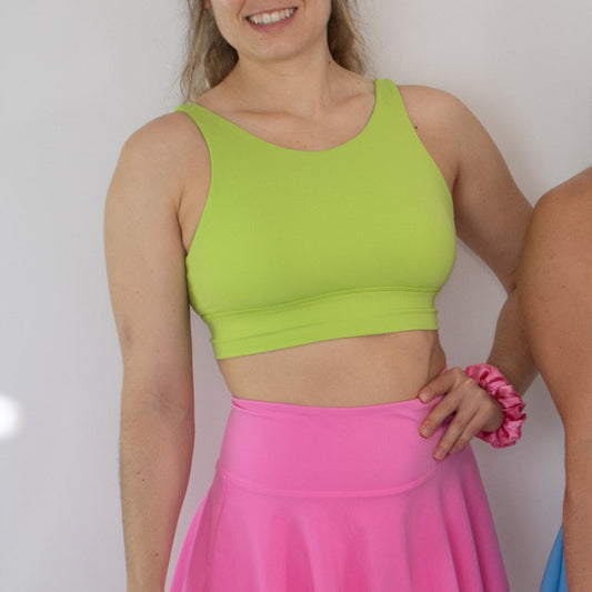 NEW 90's Inspired Roller Skate Sports Bra - Lime Green