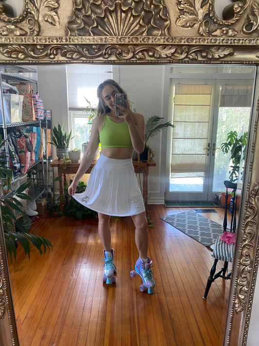 50's Inspired Roller Skate Skirt - 20" Length - White