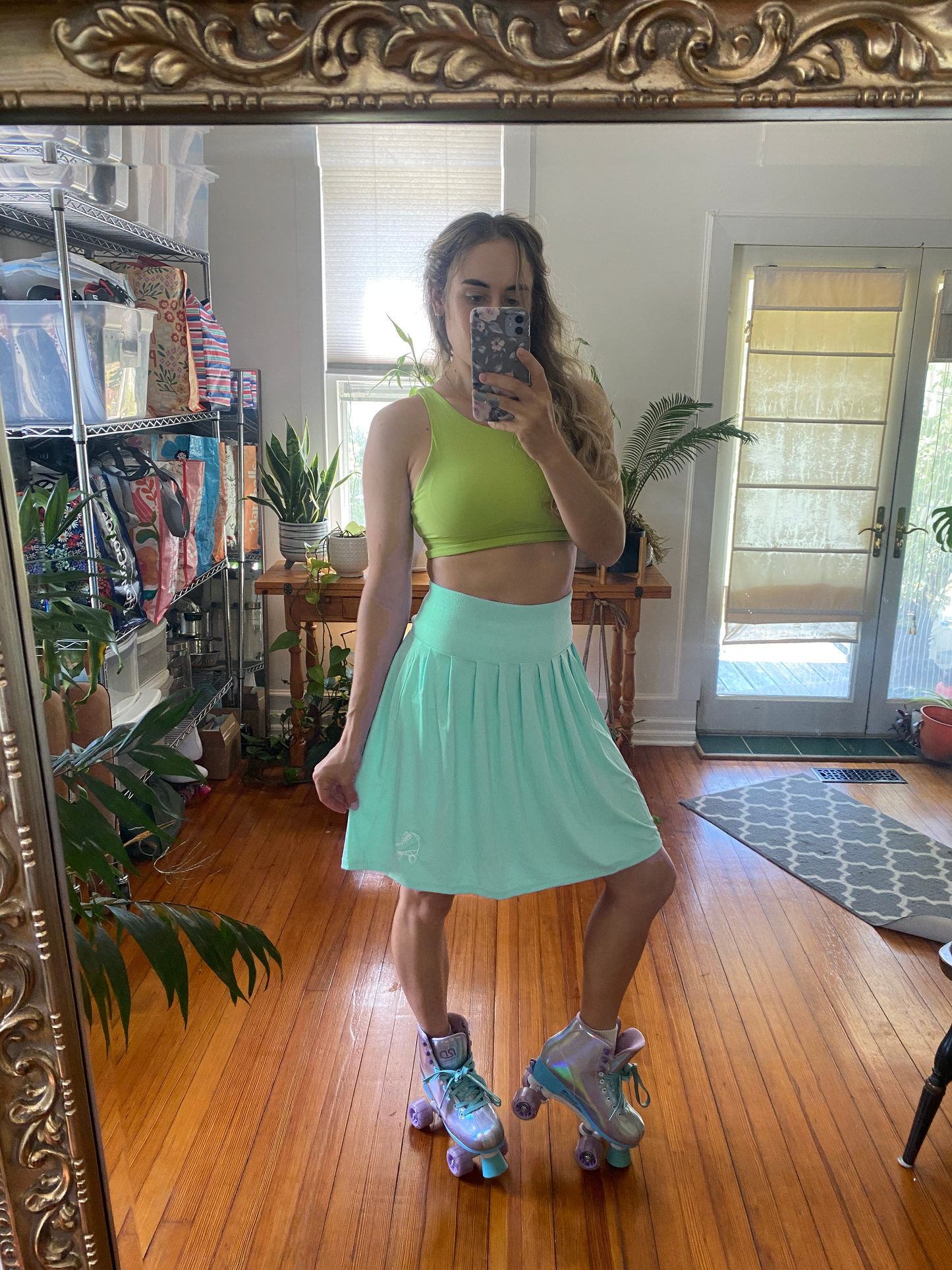Size Small NEW 50's inspired Roller Skate Skirt - 20" Length - Sea Foam