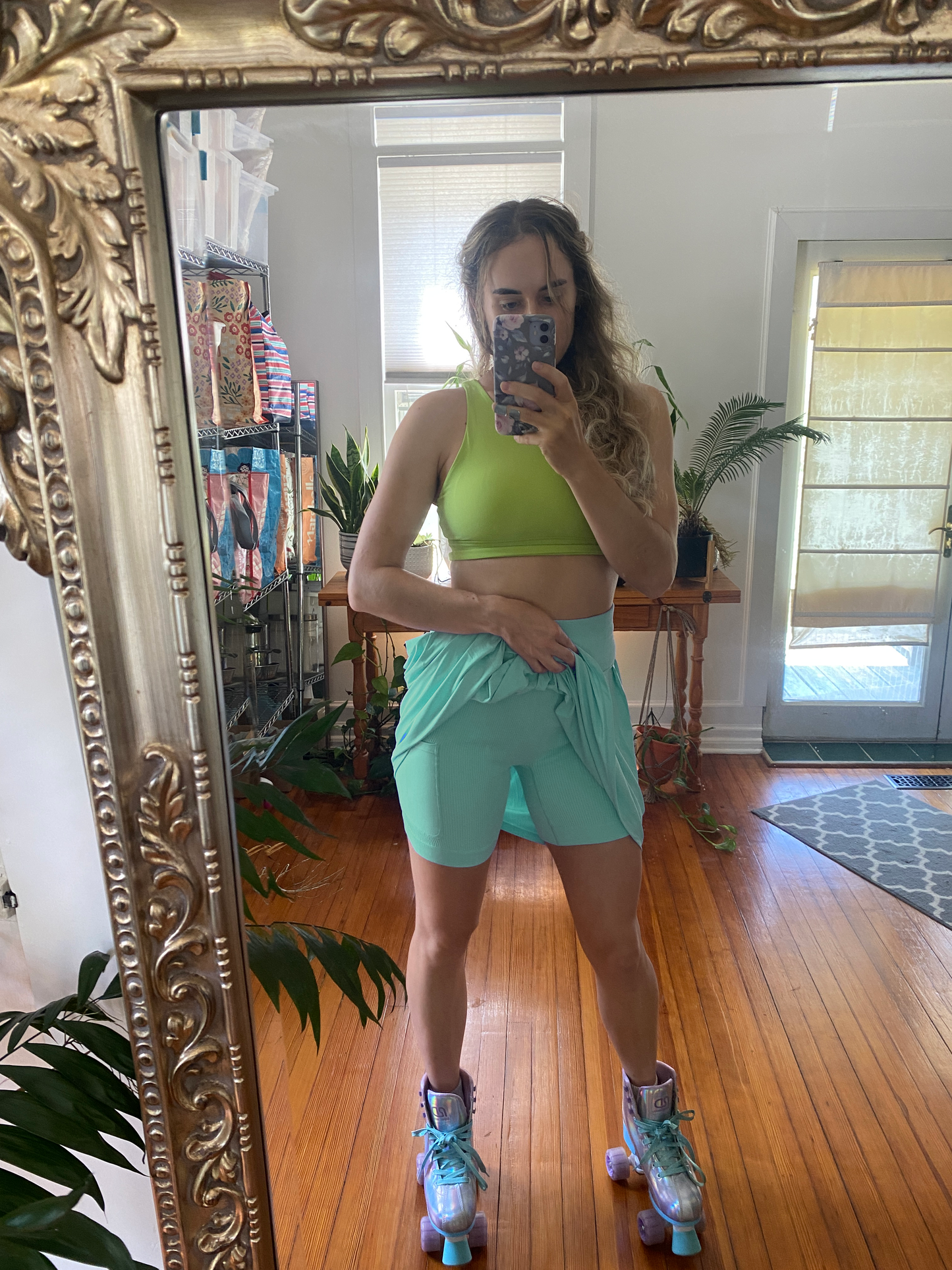 Size Small NEW 50's inspired Roller Skate Skirt - 20" Length - Sea Foam