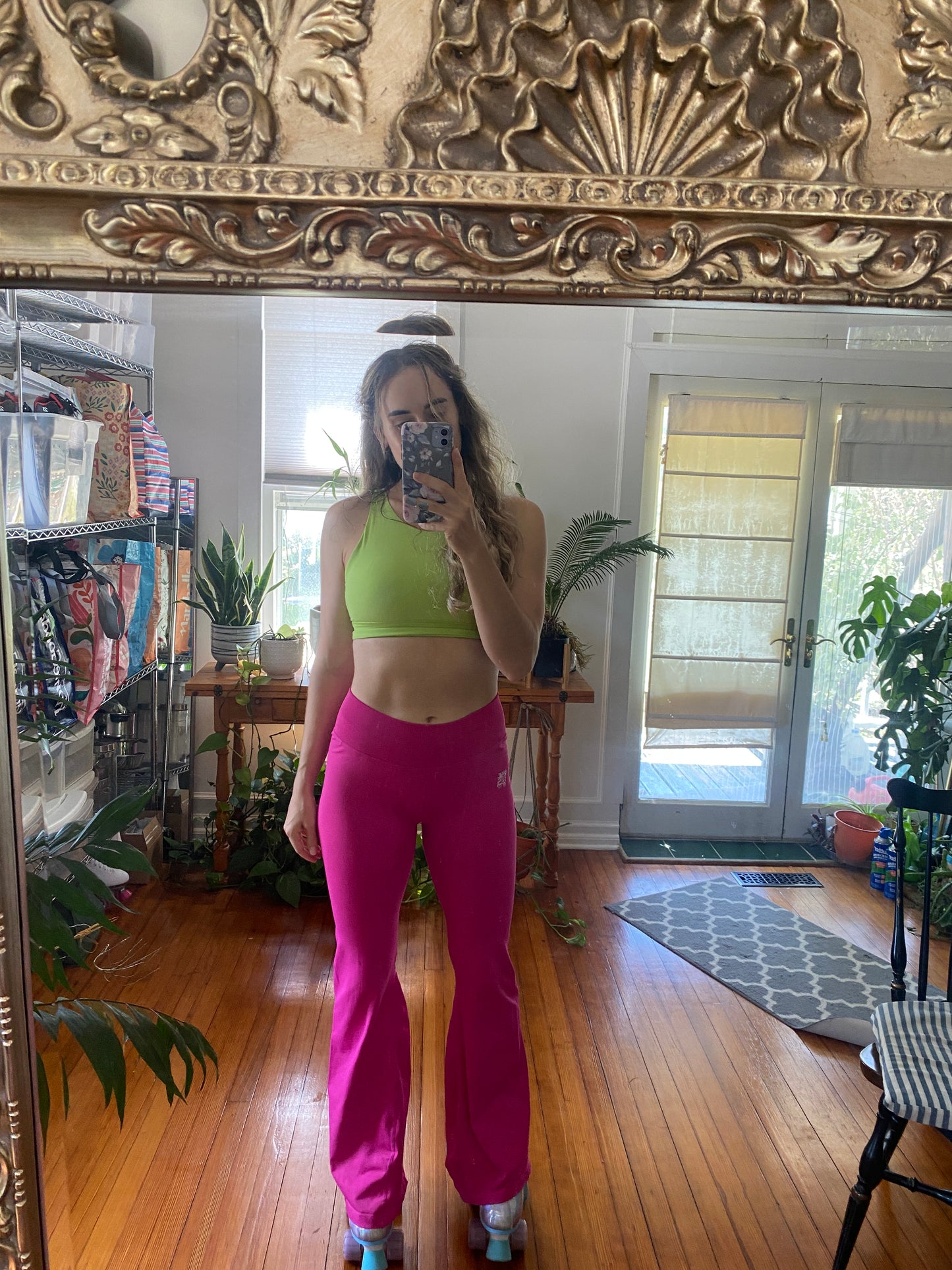 NEW 90's Inspired Roller Skate Sports Bra - Lime Green