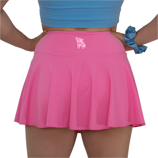 NEW 90's Inspired Roller Skate Mini Skirt - Bright Pink