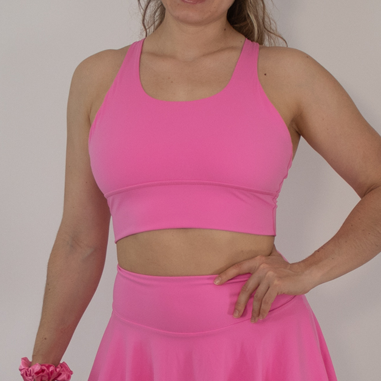 NEW 90's Inspired Roller Skate Sports Bra - Bright Pink