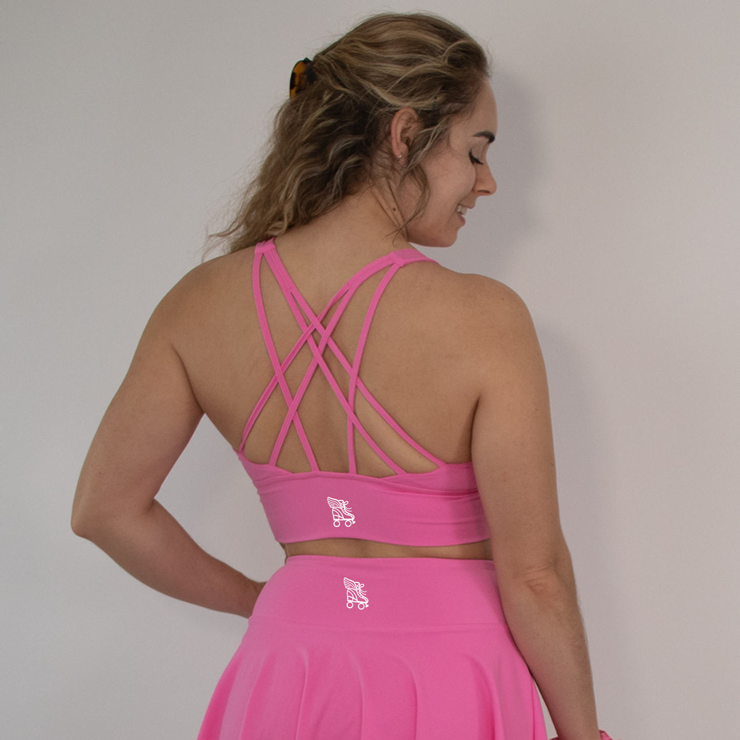 NEW 90's Inspired Roller Skate Mini Skirt - Bright Pink
