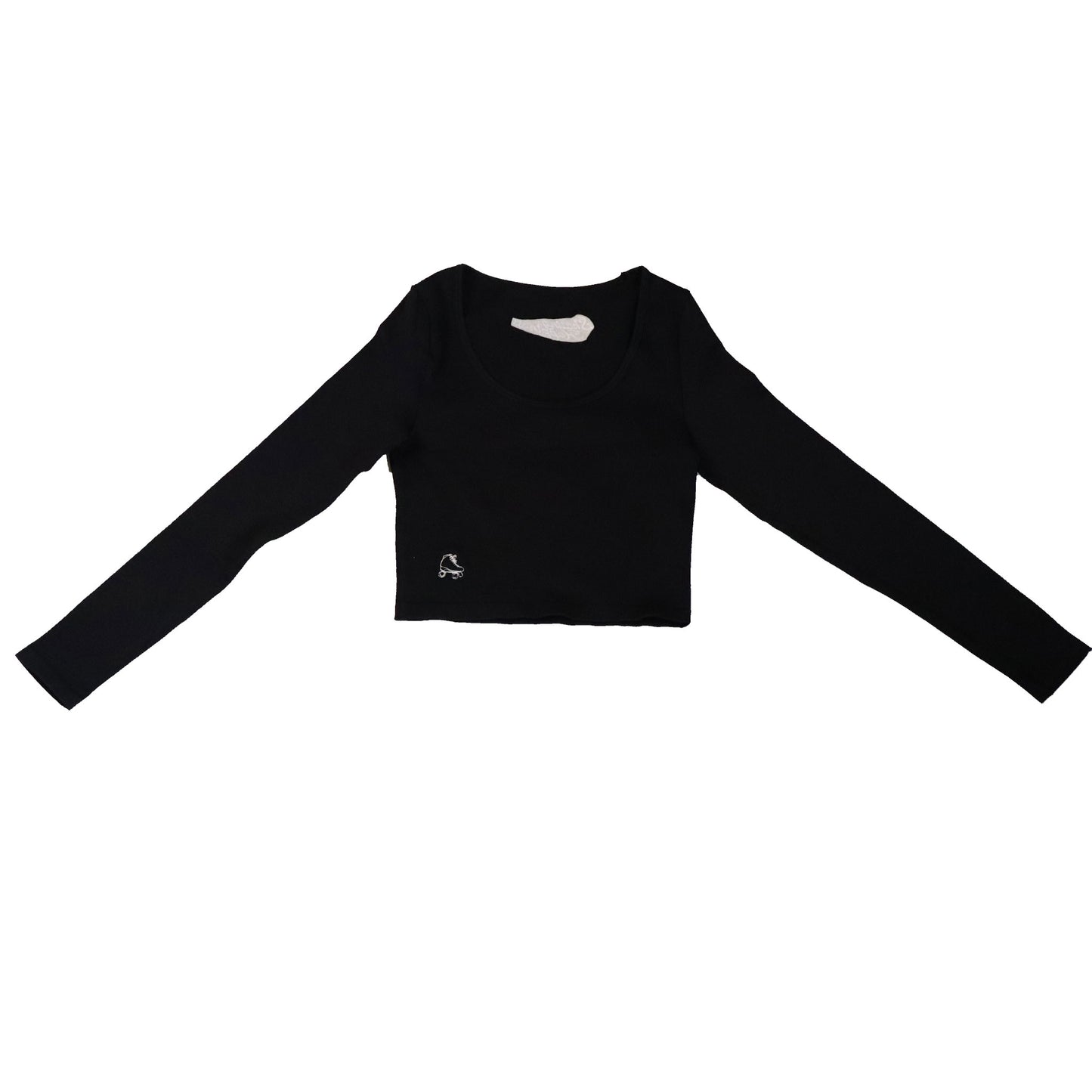 New Size Small/Large Roller Skate Long Sleeve Crop Top - Black