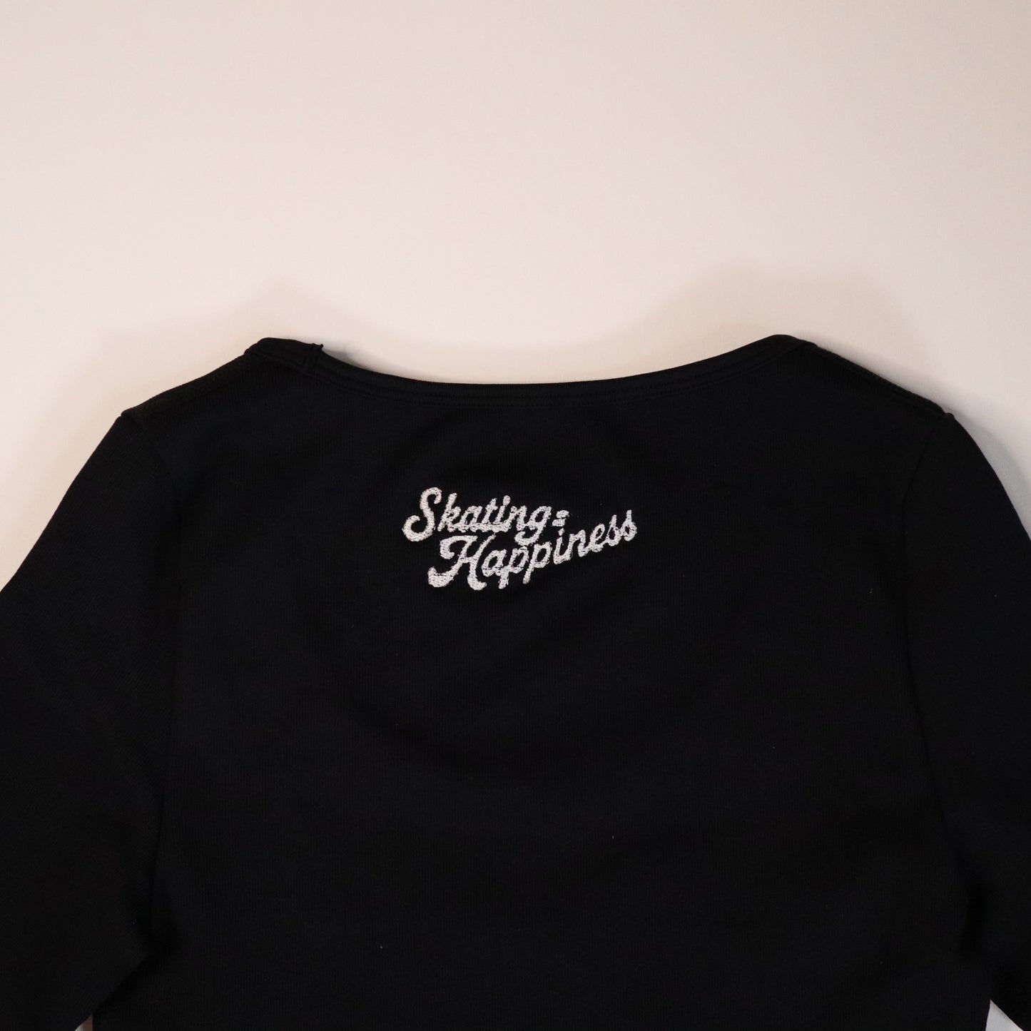 New Size Small/Large Roller Skate Long Sleeve Crop Top - Black
