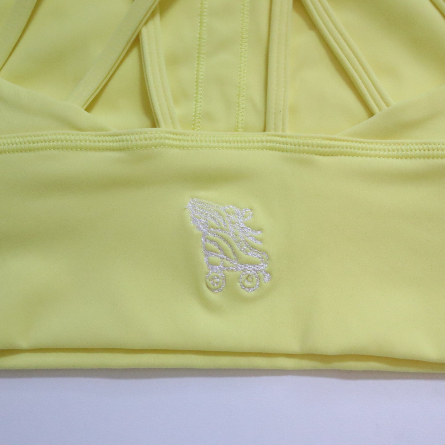 NEW 90's Inspired Roller Skate Sports Bra - Butter Yellow