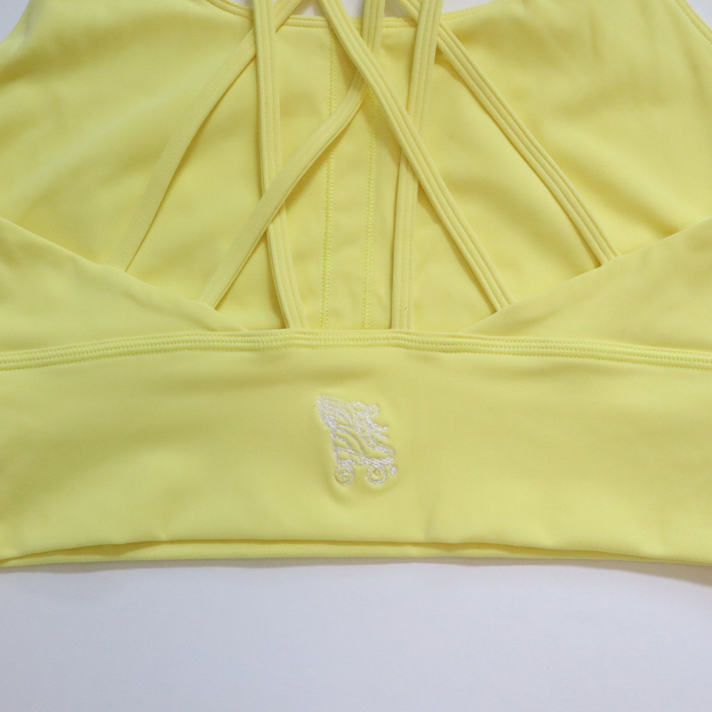 NEW 90's Inspired Roller Skate Sports Bra - Butter Yellow